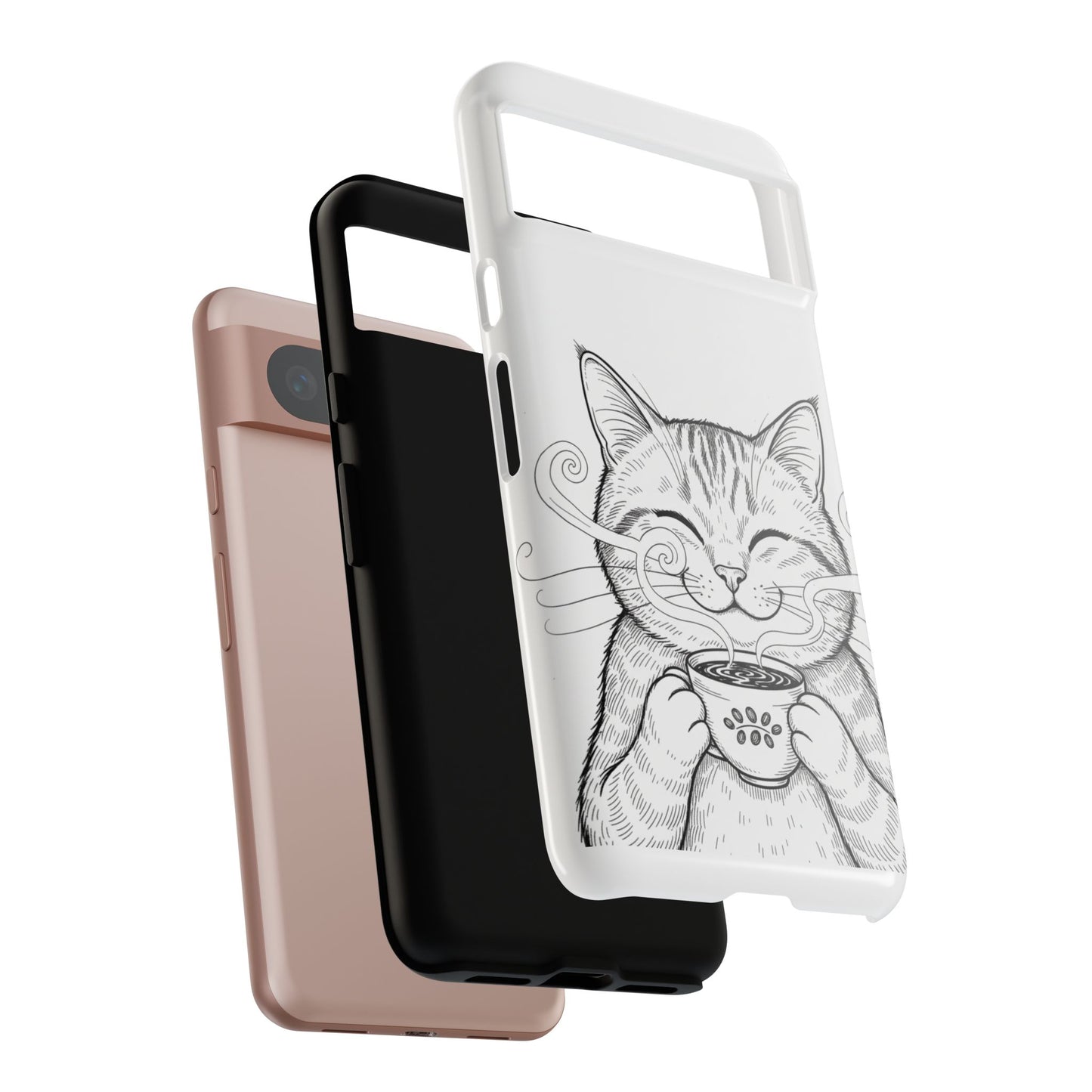 The Purrfectly Tough Coffee Cat Case — Cute Face, Zero Cracks.